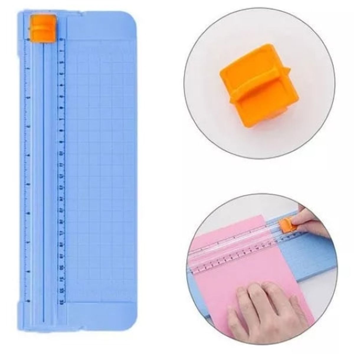 GENERICO - Guillotina De Papel Portátil 27x9 cm Cortador De Papel Azul