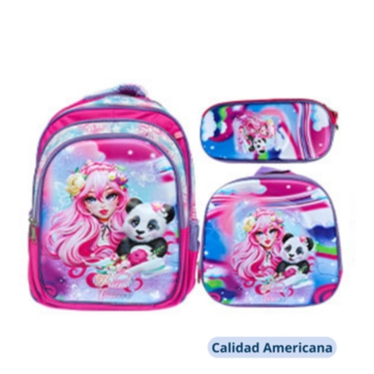 UTILISIMO - Mochila Infantil Incluye Estuche Y Lonchera 40X30X18cm NIÑA