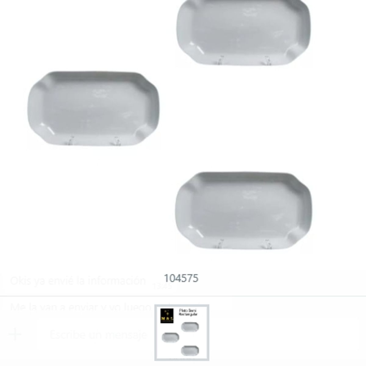 GENERICO - Plato Semi Rectangular De Cerámica Para Cocina