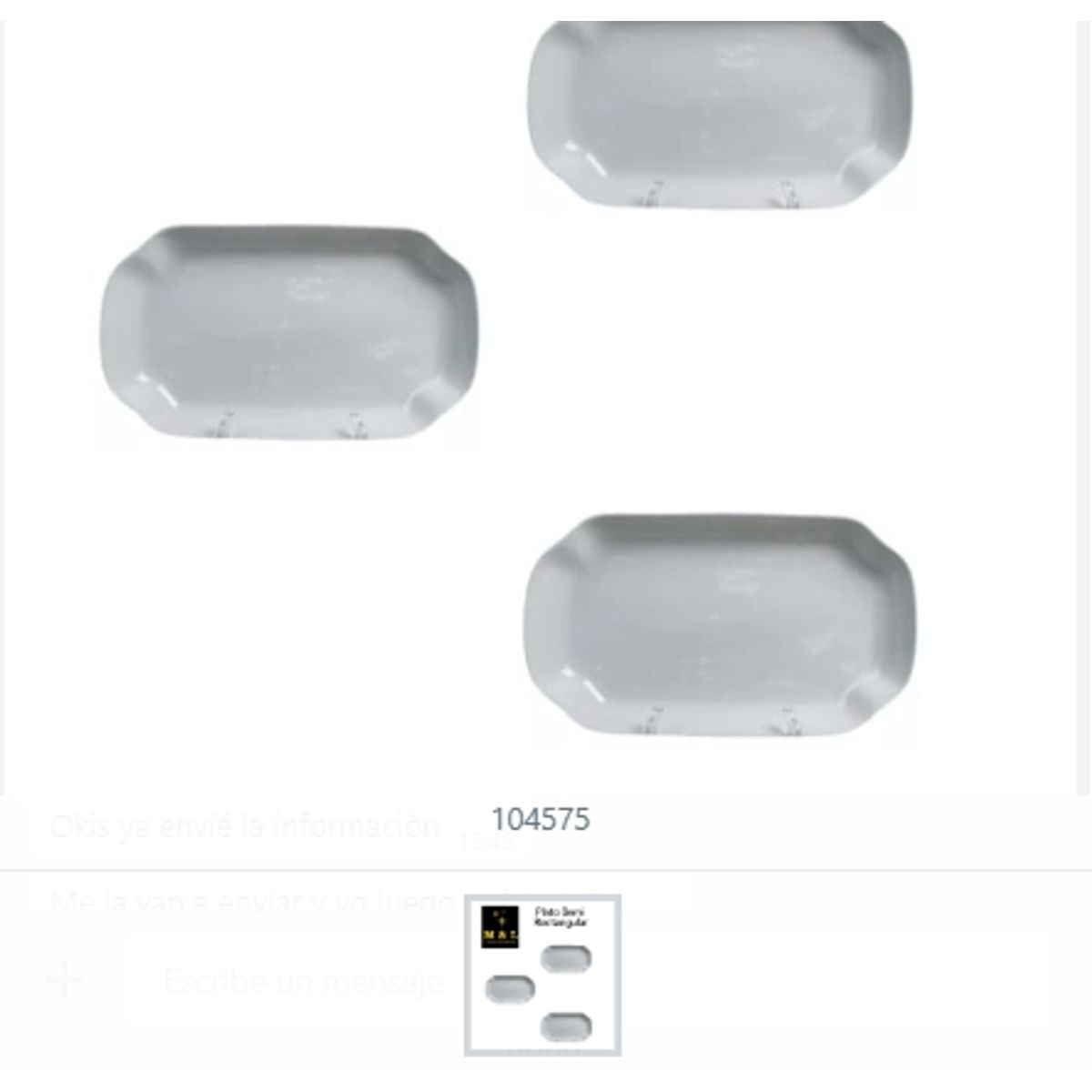 GENERICO - Plato Semi Rectangular De Cerámica Para Cocina