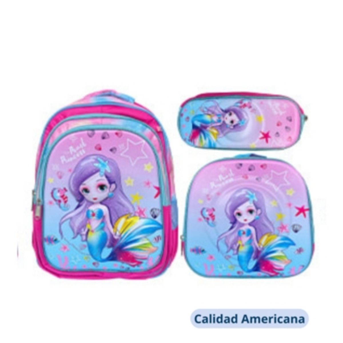 UTILISIMO - Mochila Infantil Incluye Estuche Y Lonchera 40X30X18cm NIÑA