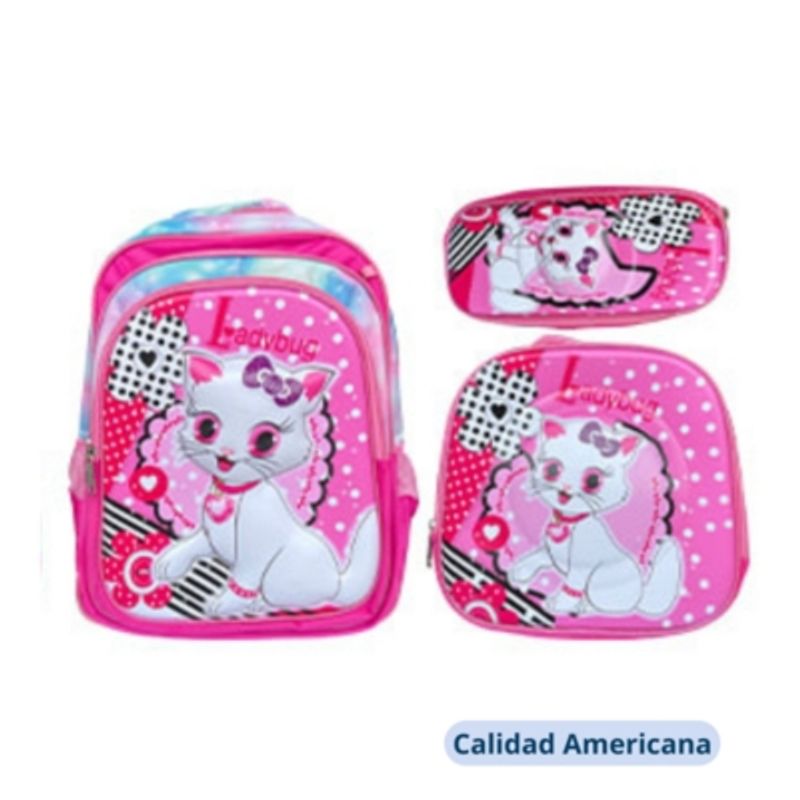 UTILISIMO - Mochila Infantil Incluye Estuche Y Lonchera 40X30X18cm NIÑA