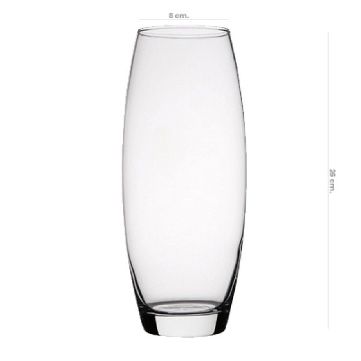 PASABAHCE - Florero Vidrio Semi-curvo 26cm Pasabahce