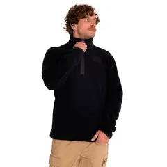CAT - Polar Hombre Polar Fleece Half Snap Negro