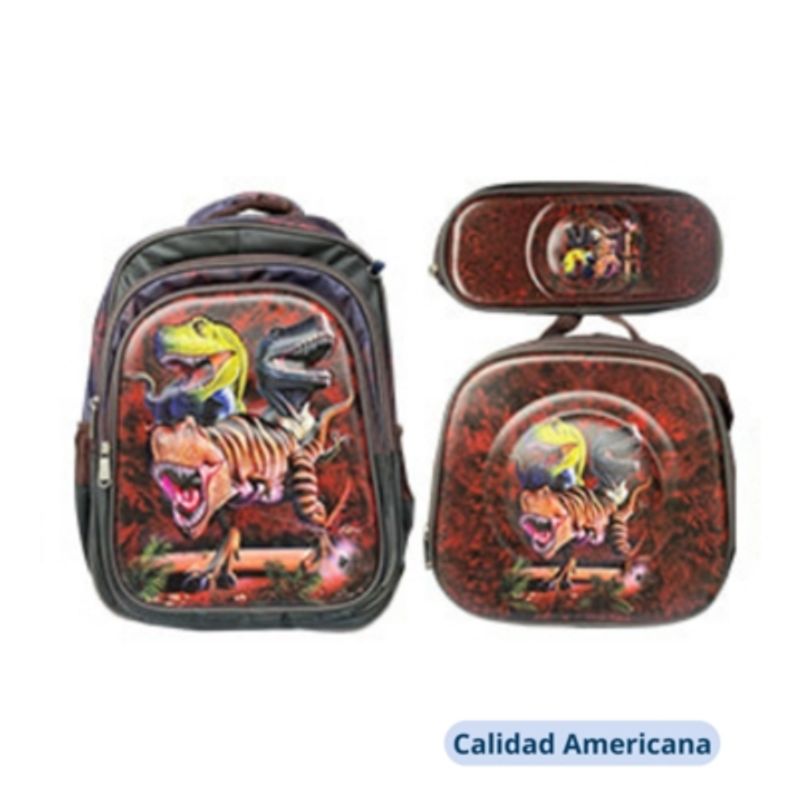 UTILISIMO - Mochila Infantil Incluye Estuche Y Lonchera 40X30X18cm NIÑO