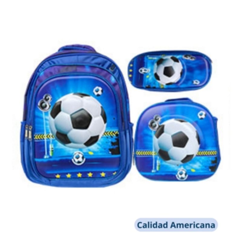 UTILISIMO - Mochila Infantil Incluye Estuche Y Lonchera 40X30X18cm NIÑO