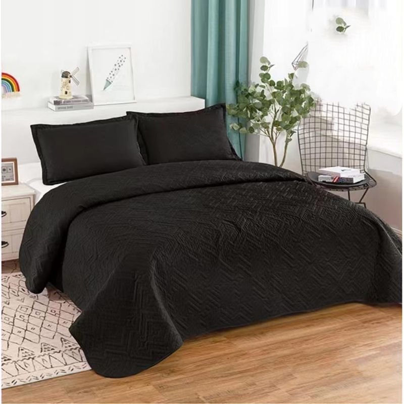 GENERICO - CUBRECAMA MODELO QUILT EN TAMAÑO KING  COLOR NEGRO TF