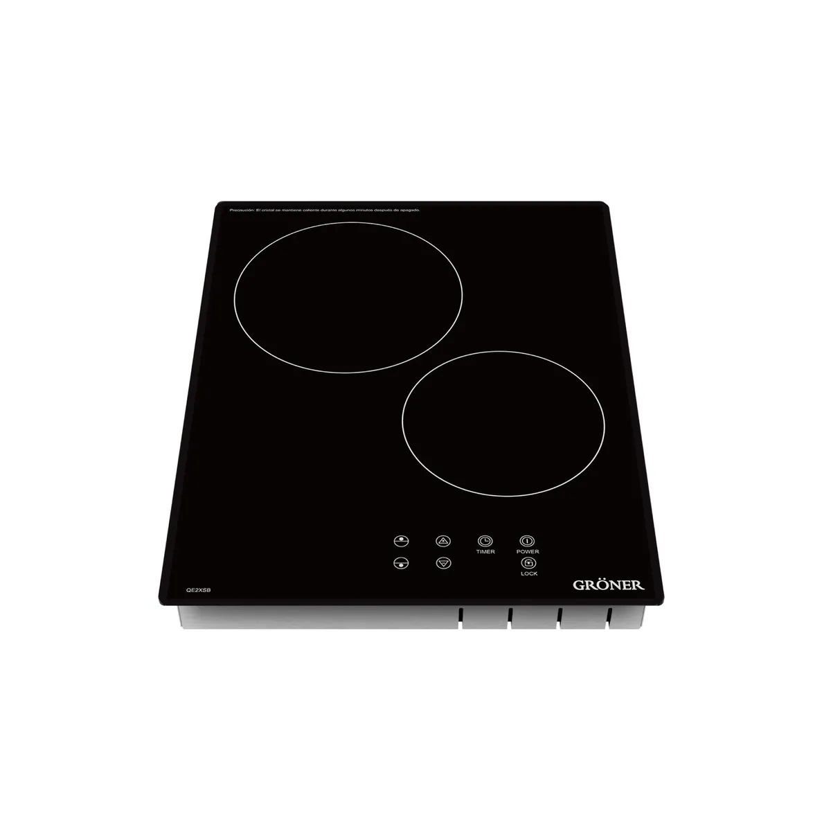 GRONER - Encimera Vitrocerámica Gröner Touch Black XS 2Q