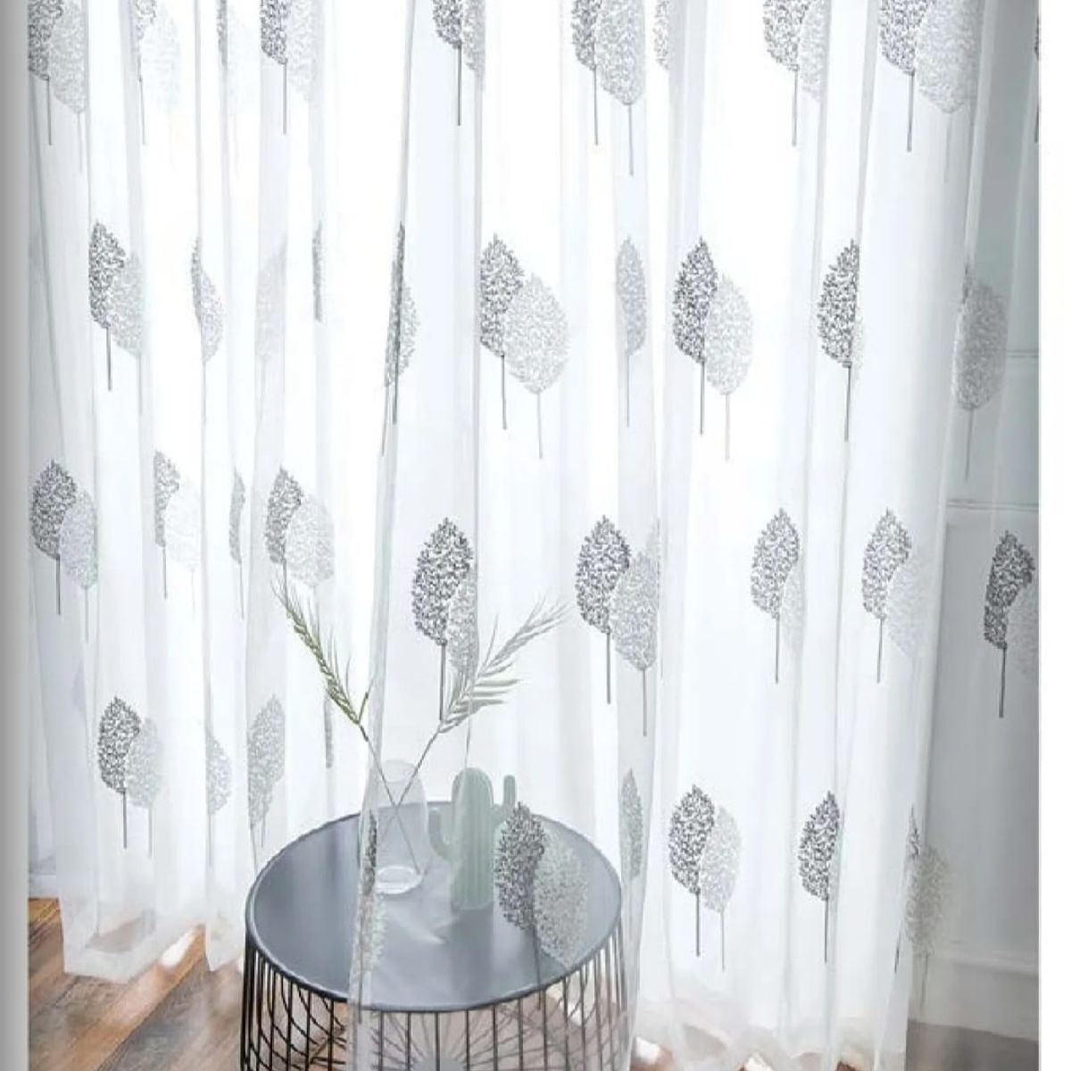 GENERICO - VISILLOS BORDADOS CON ARGOLLAS 2 PAÑOS 140X230CM C/U