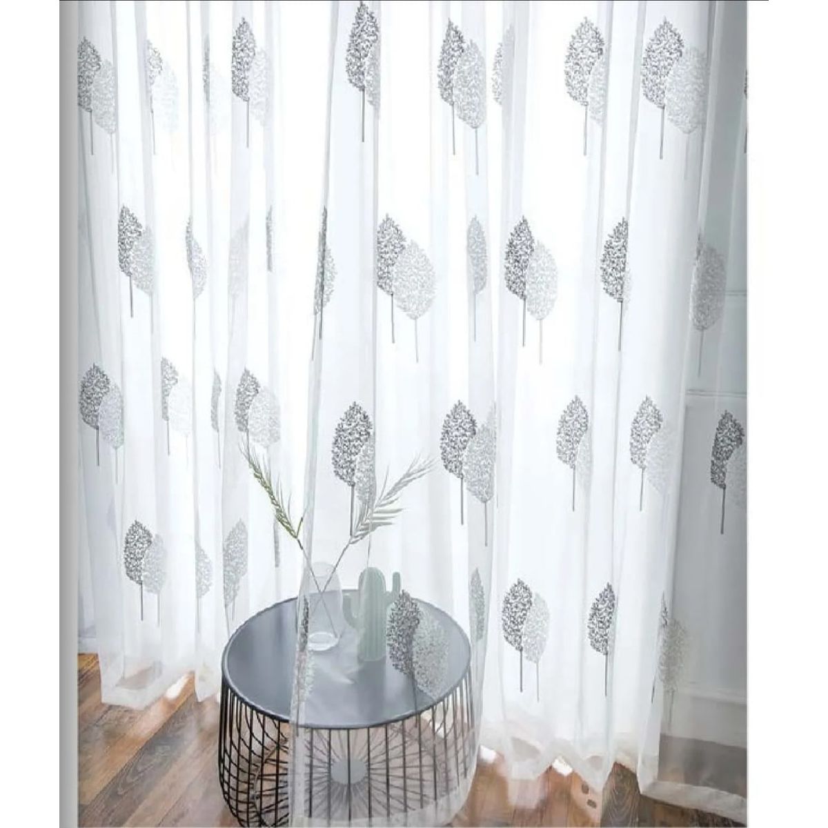 GENERICO - VISILLOS BORDADOS CON ARGOLLAS 2 PAÑOS 140X230CM C/U