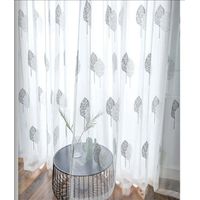 VISILLOS BORDADOS CON ARGOLLAS 2 PAÑOS 140X230CM C/U