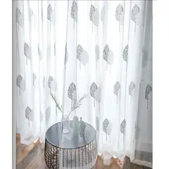 GENERICO - VISILLOS BORDADOS CON ARGOLLAS 2 PAÑOS 140X230CM C/U