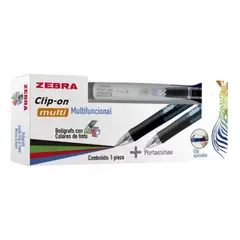 ZEBRA - Bolígrafo Multifuncional 4 Colores+Portamina Clip-on