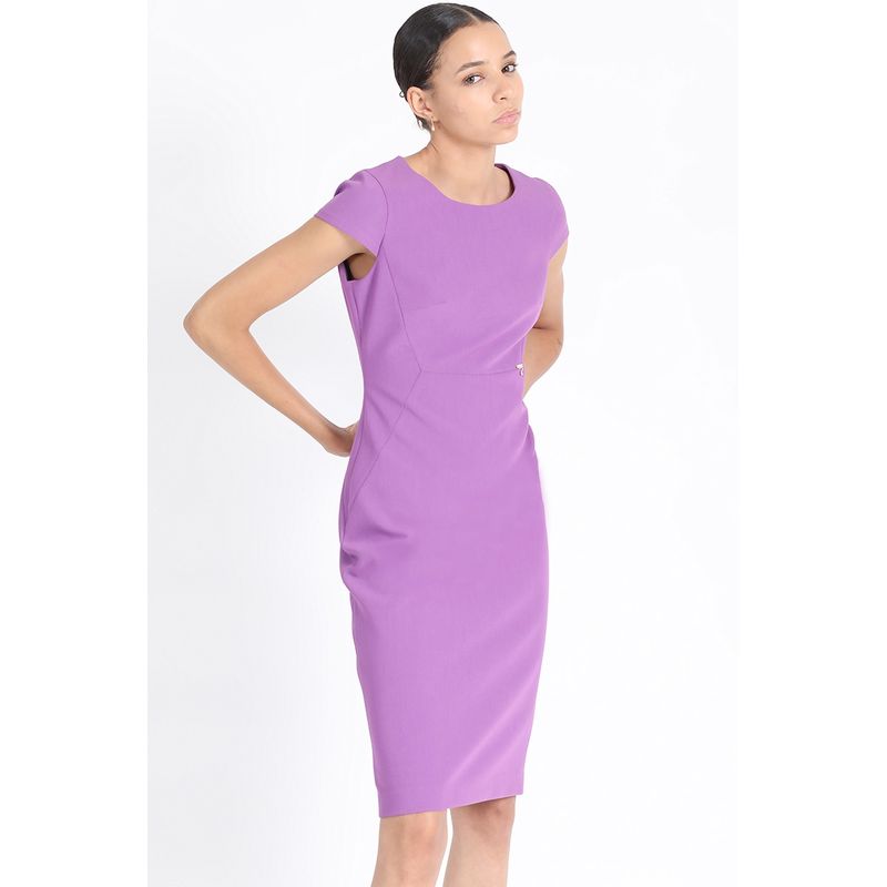 LIOLA - Vestido Entallado Midi, Violeta Liola