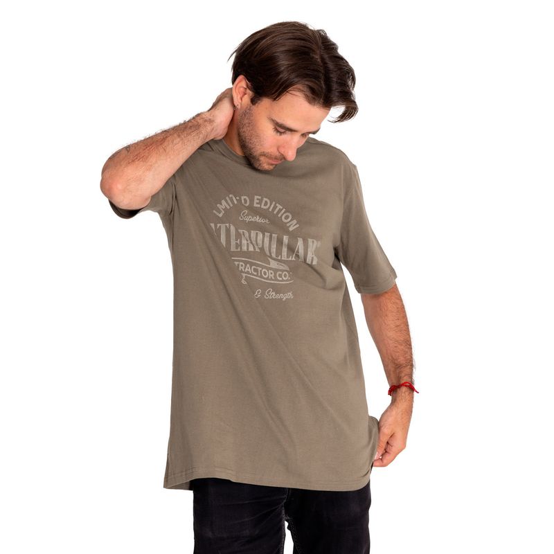 CAT - Polera Manga Corta Hombre Historic Graphic Verde CAT