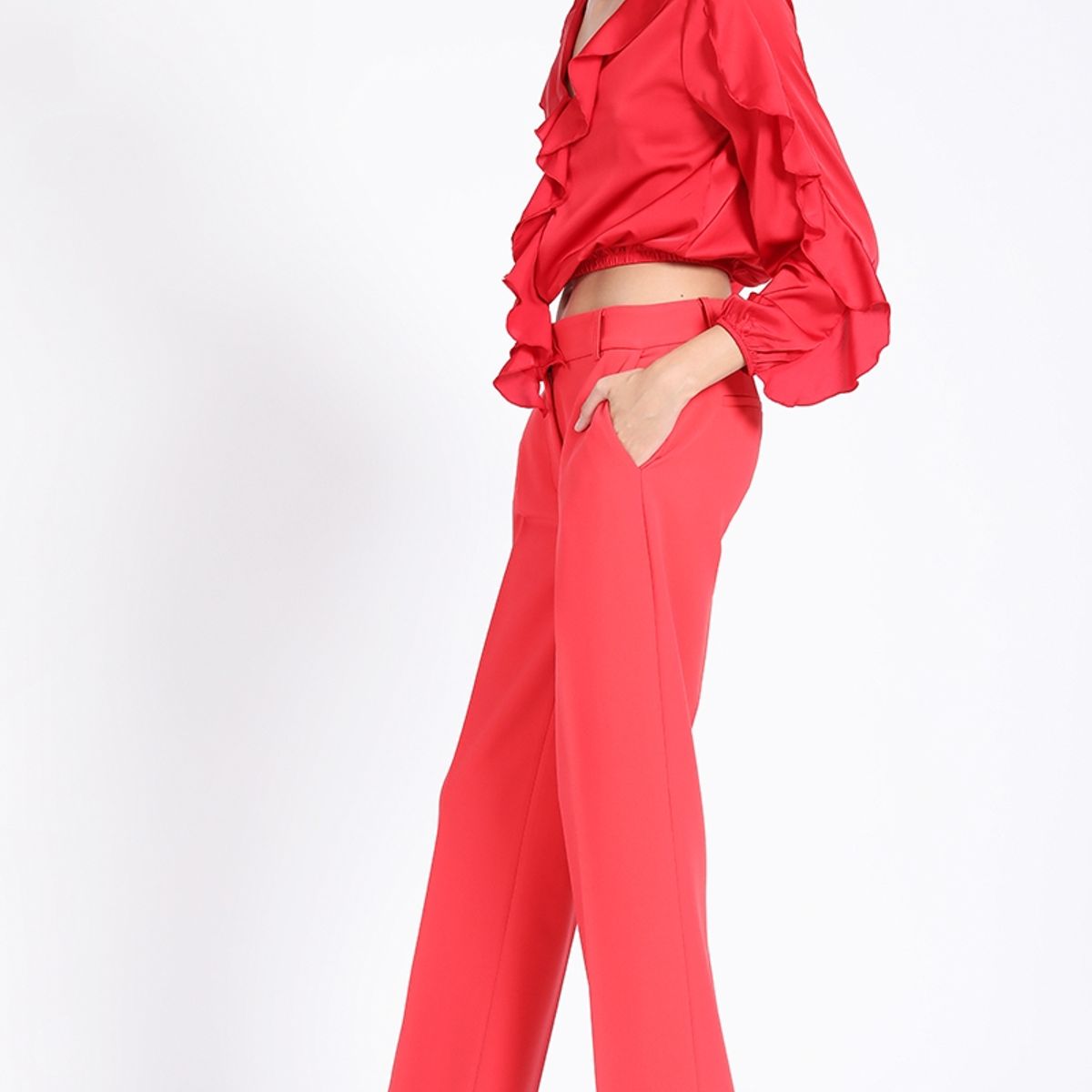 LIOLA - Pantalon Masculino Recto, Rojo Liola