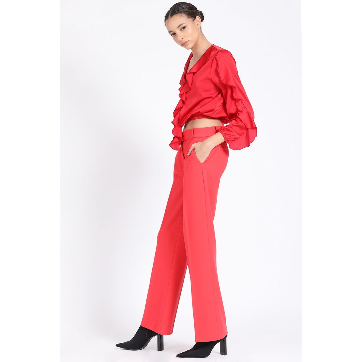 LIOLA - Pantalon Masculino Recto, Rojo Liola