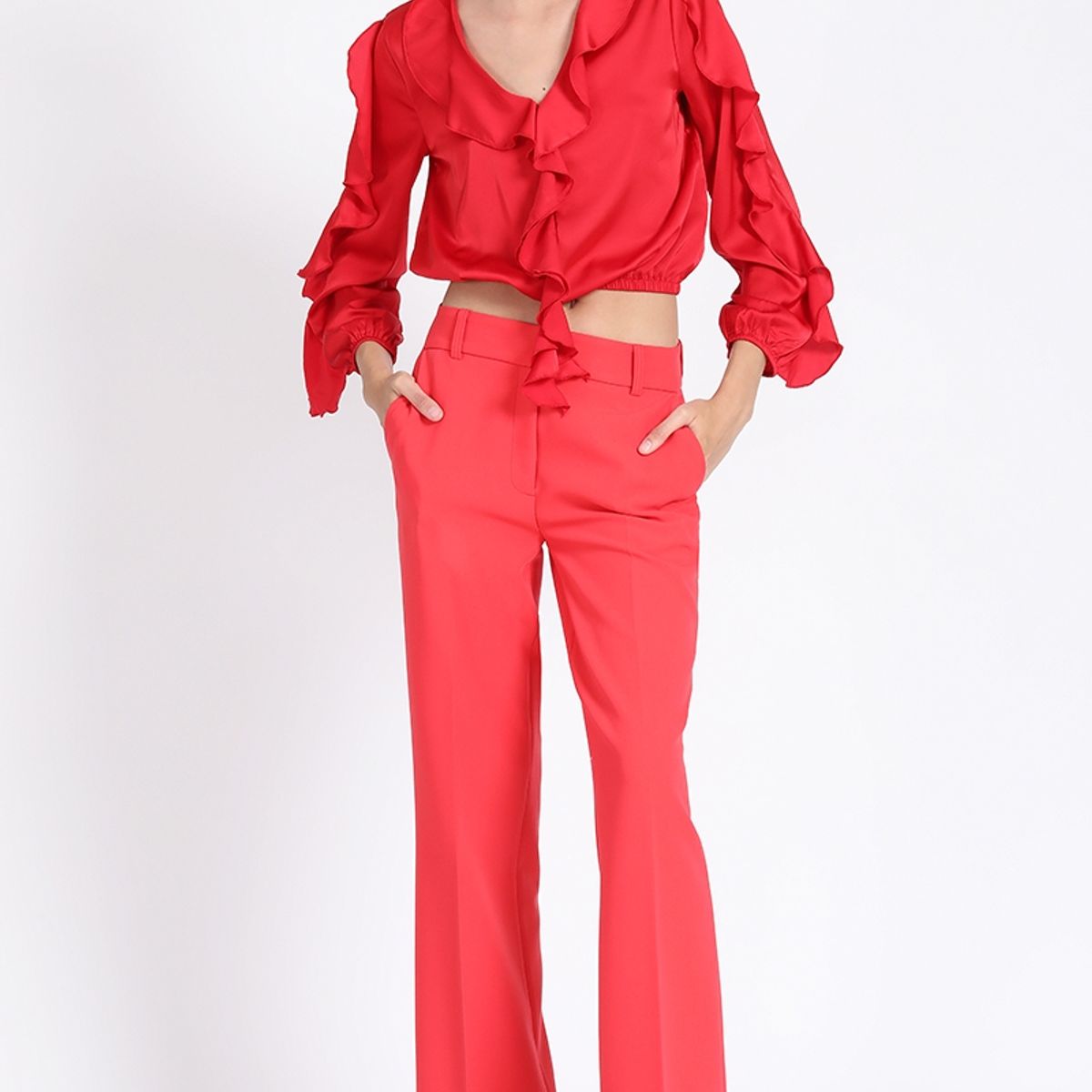 LIOLA - Pantalon Masculino Recto, Rojo Liola