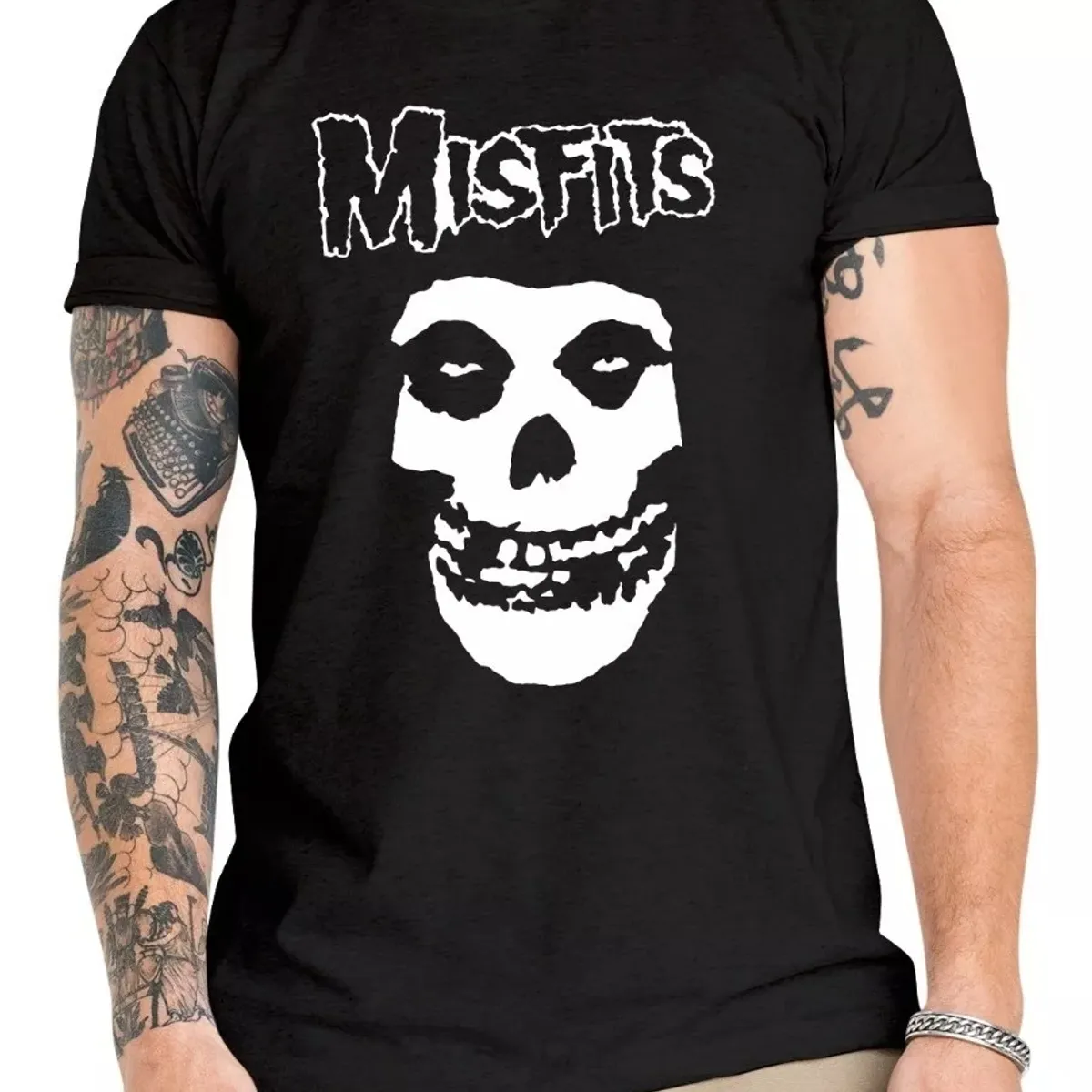 ROLY - Polera Misfits Skull Rock Punk Algodón
