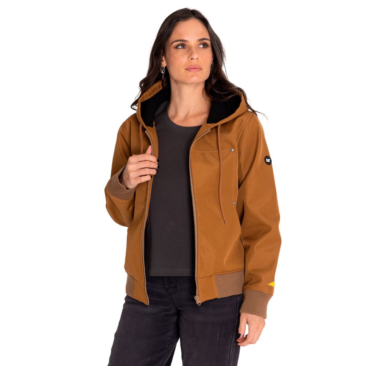 CAT - Chaqueta Mujer Bonded Fleece-Lined Café CAT