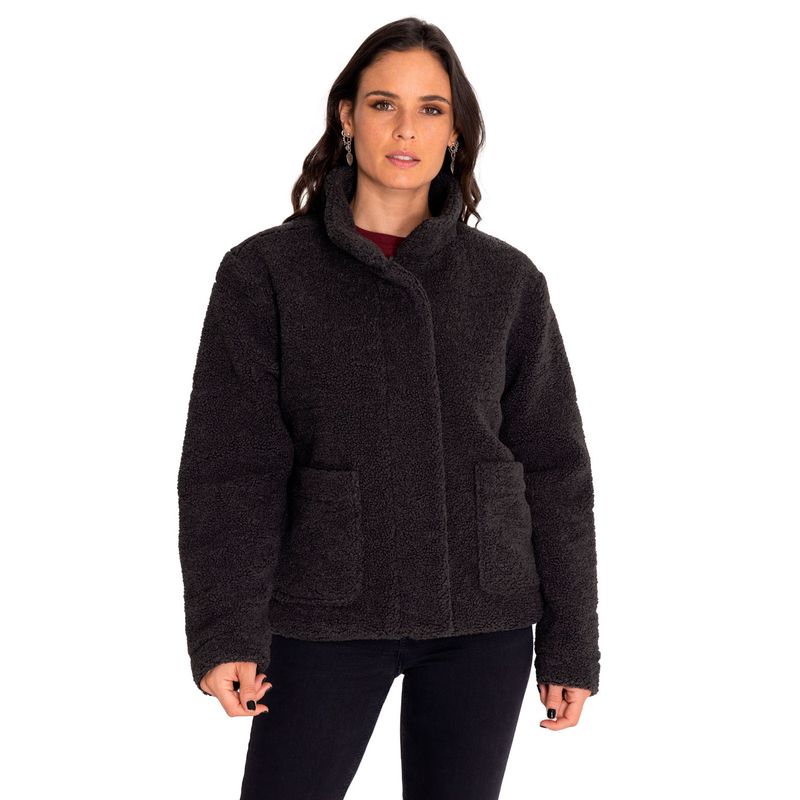 CAT - Polar Mujer Insulated Full Zip Teddy Jacket Negro CAT
