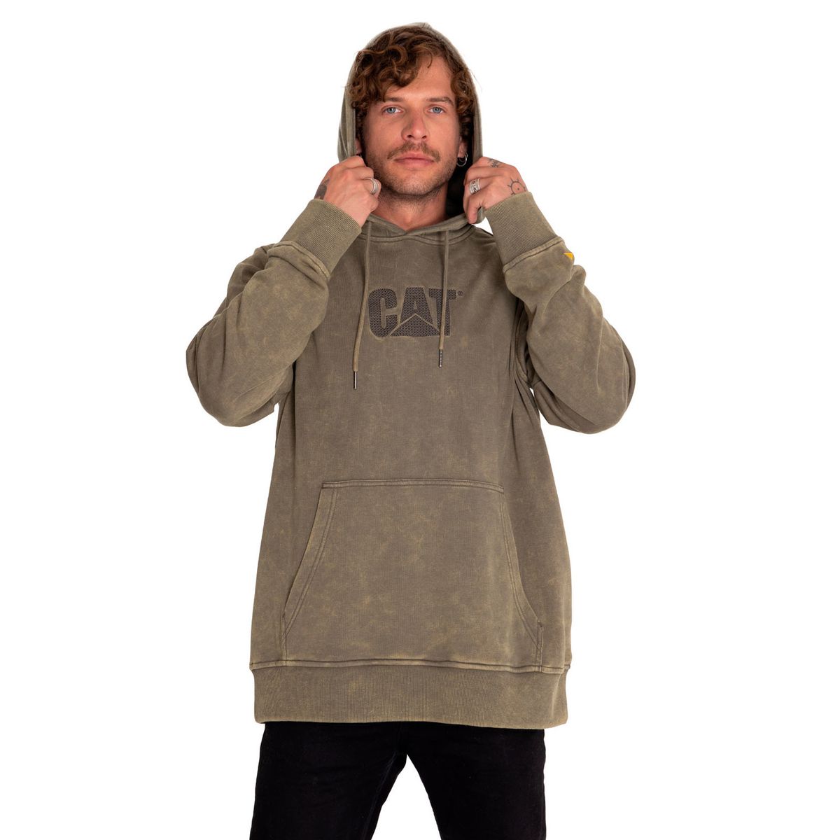 CAT - Polerón Hombre Heritage Uniform Embroidered Verde CAT