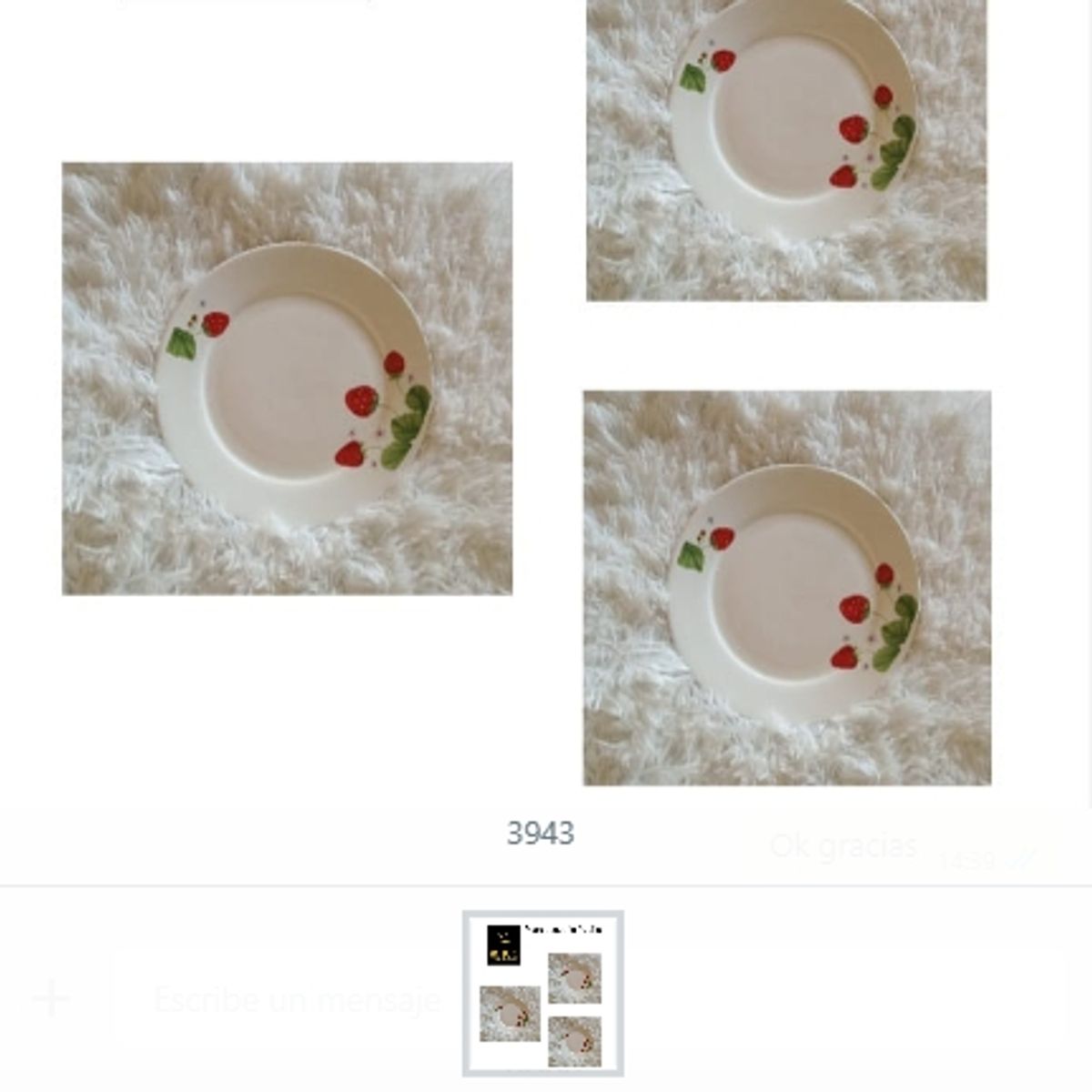 GENERICO - Plato Pequeño Con Diseños De frutilla Ceramica