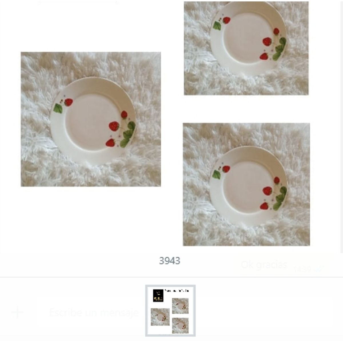 GENERICO - Plato Pequeño Con Diseños De frutilla Ceramica