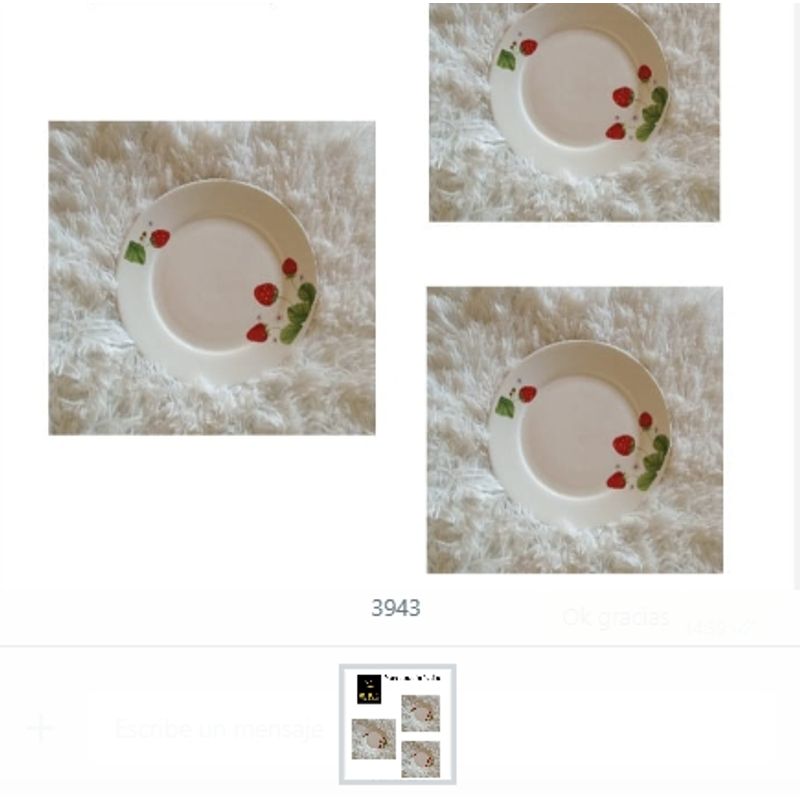 GENERICO - Plato Pequeño Con Diseños De frutilla Ceramica