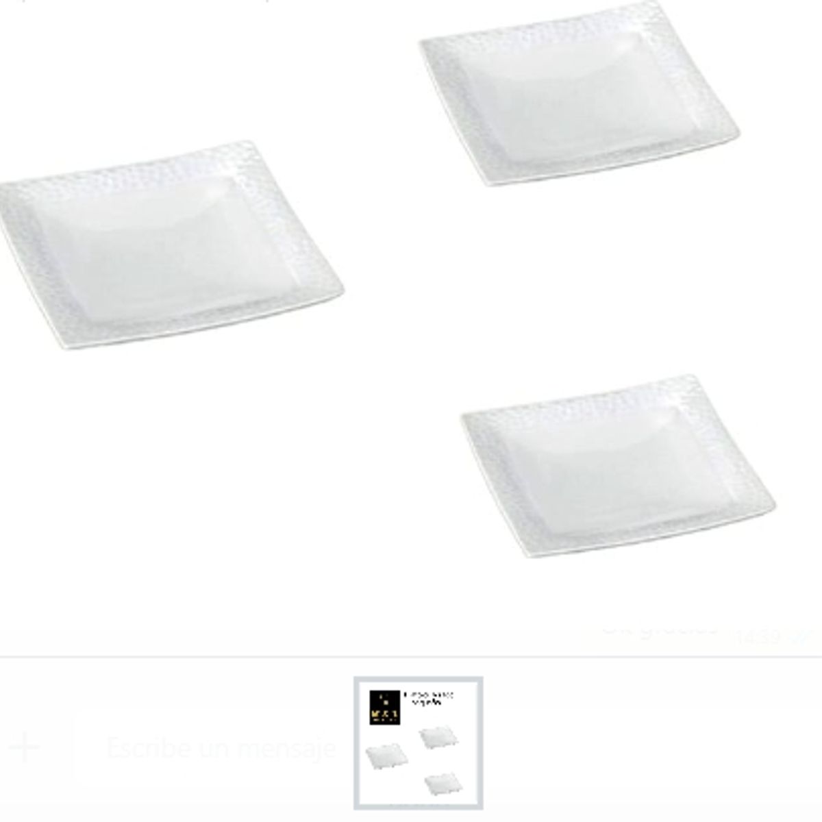 GENERICO - Plato Cuadrado Pequeño Ceramica Diseño Atractivo