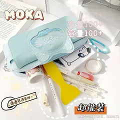 GENERICO - Hermoso Estuche Kawaii Diseño Gatito Celeste