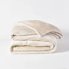 CHANTILLY - Frazada hotelera flannel 1.5 plazas Crudo -