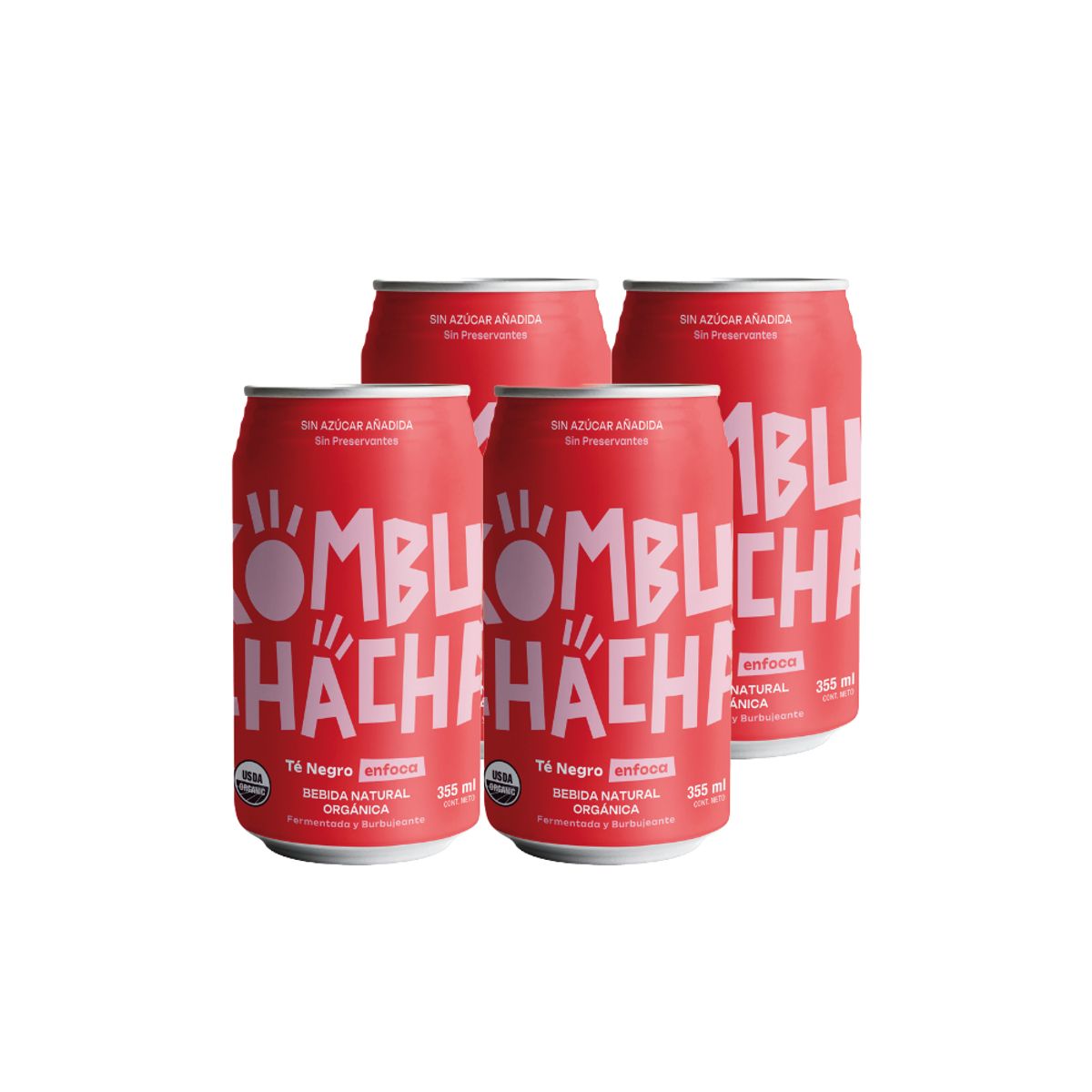 KOMBUCHACHA - 4x Kombuchacha Original Lata 350cc