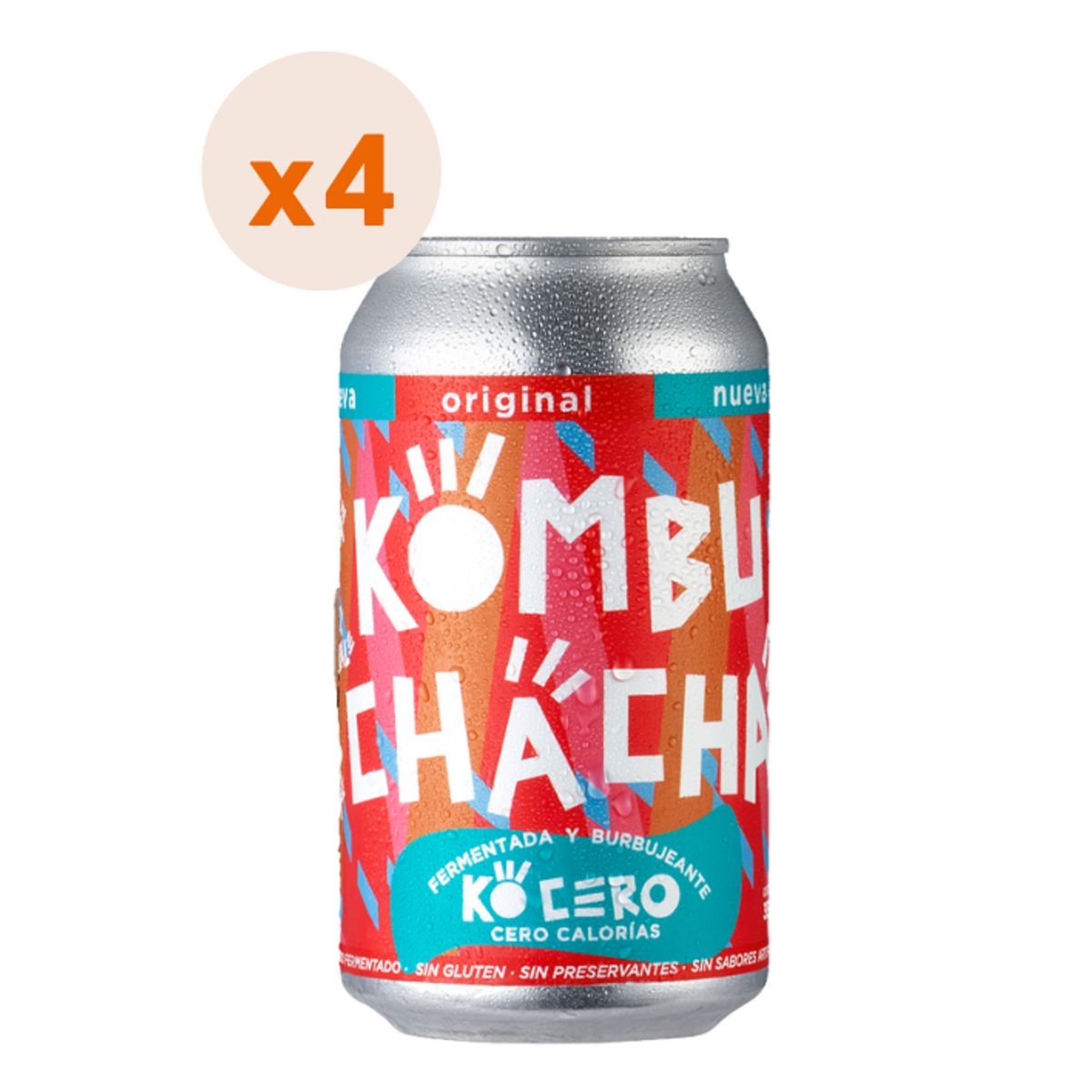 KOMBUCHACHA - 4x Kombuchacha Original Lata 350cc