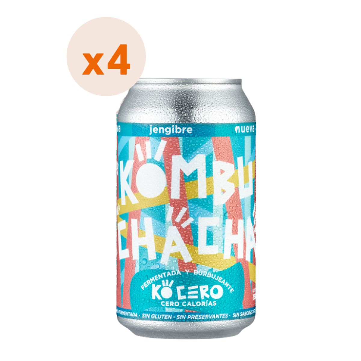 KOMBUCHACHA - 4x Kombuchacha Jengibre Lata 350cc