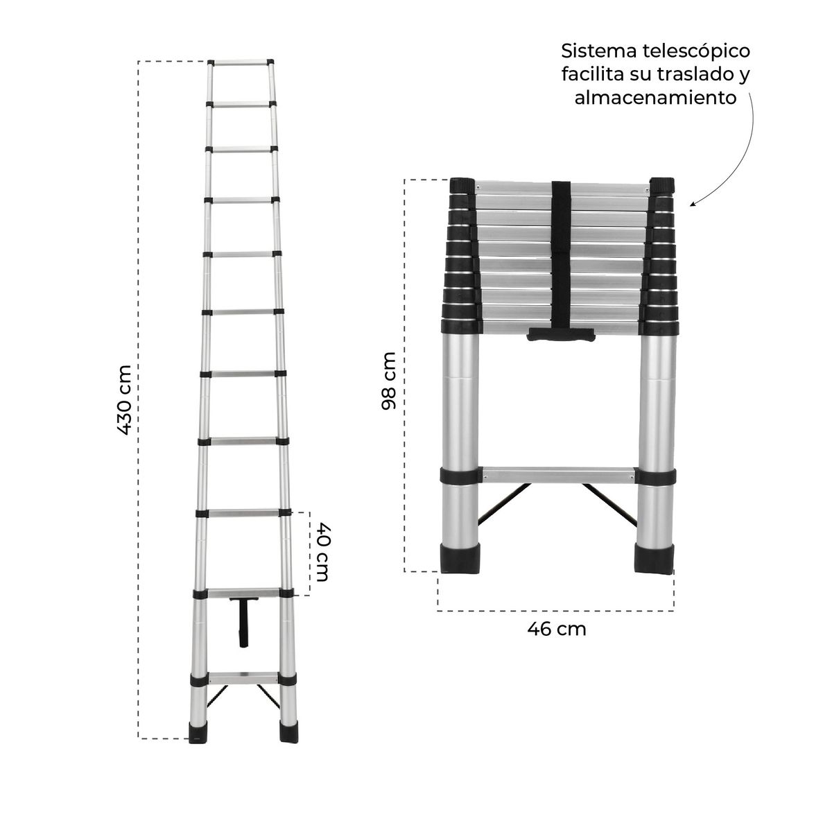 HALTEN - Escalera Telescópica 4,3 Mts Retráctil