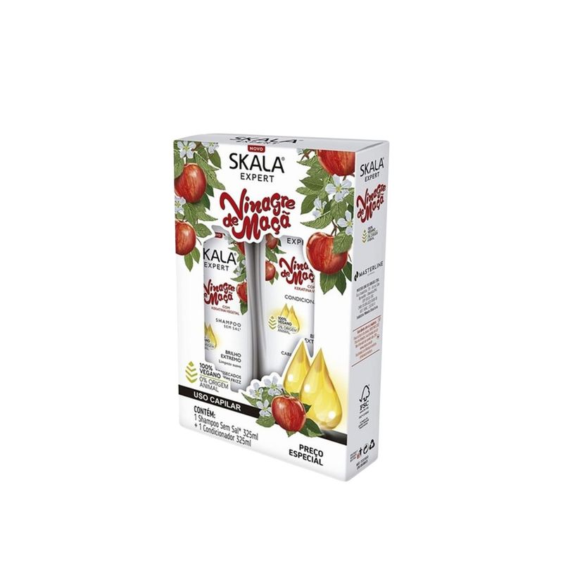 SKALA - Kit Skala Vinagre De Manzana   Shampoo Acondicionador 650ml  Restaura