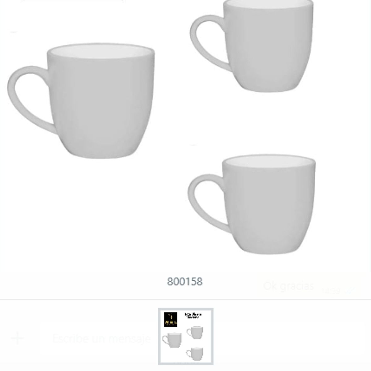 GENERICO - Taza Blanco Mediana De Ceramica