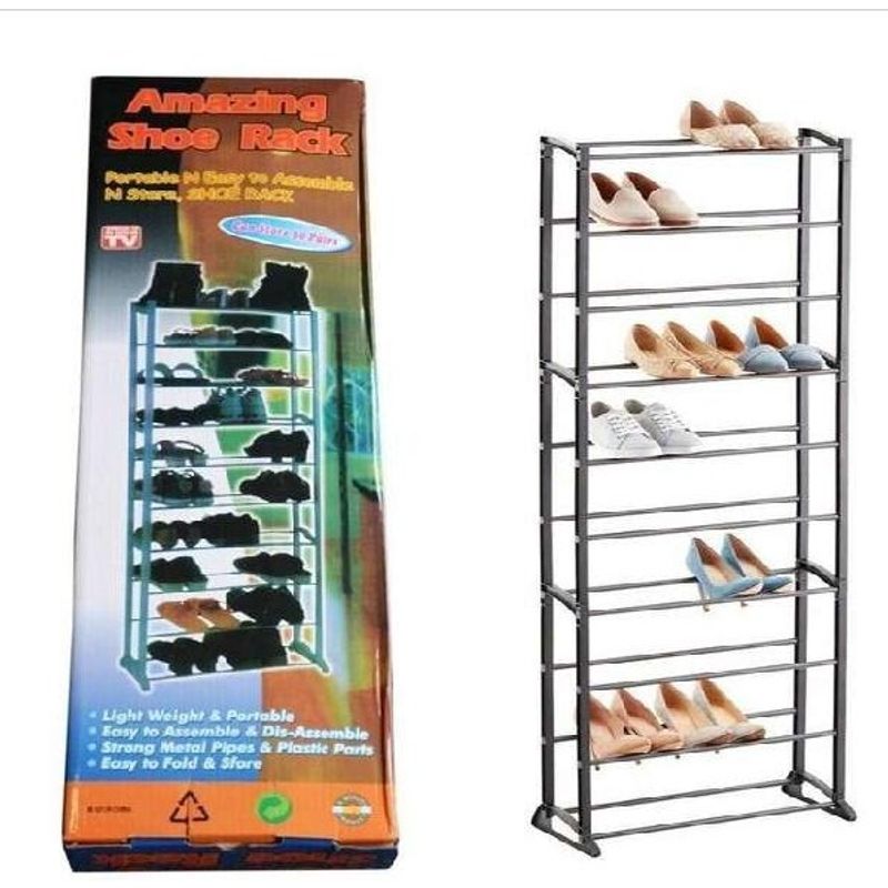 GENERICO - Zapatero BLANCO Desarmable 10 Niveles 20 Pares De Zapatos