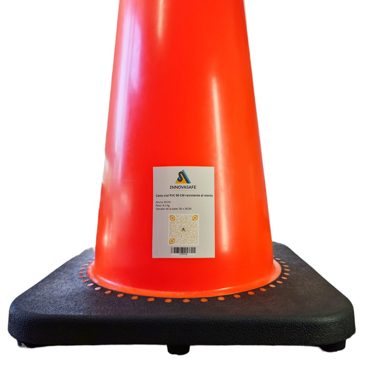 GENERICO - Cono vial PVC 90 CM resistente al viento