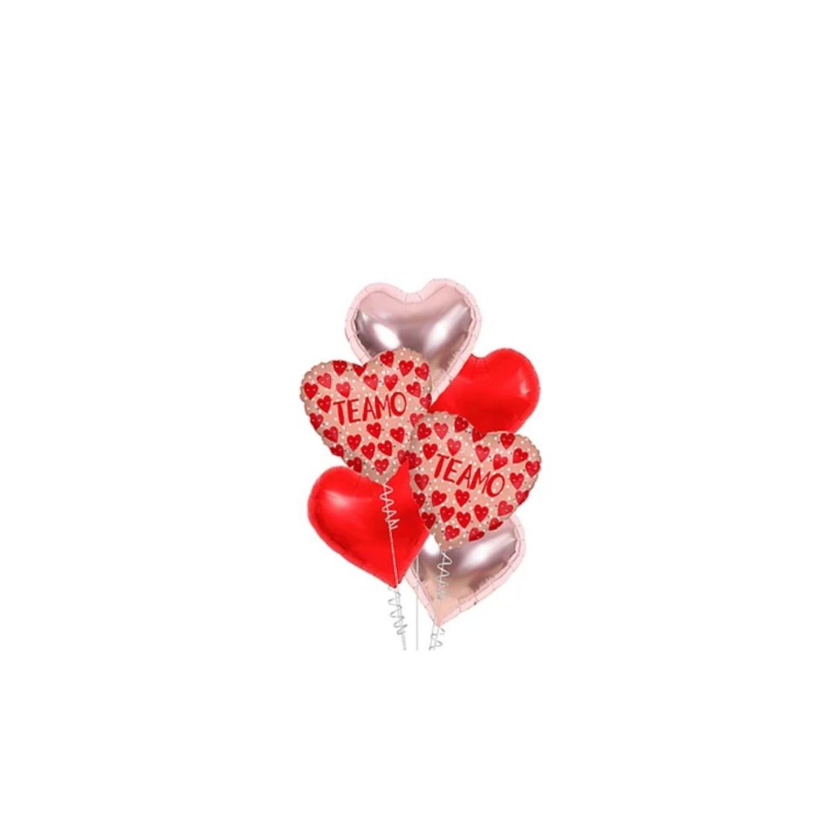GENERICO - Set De Globos Metalicos Te Amo Corazón 6pcs