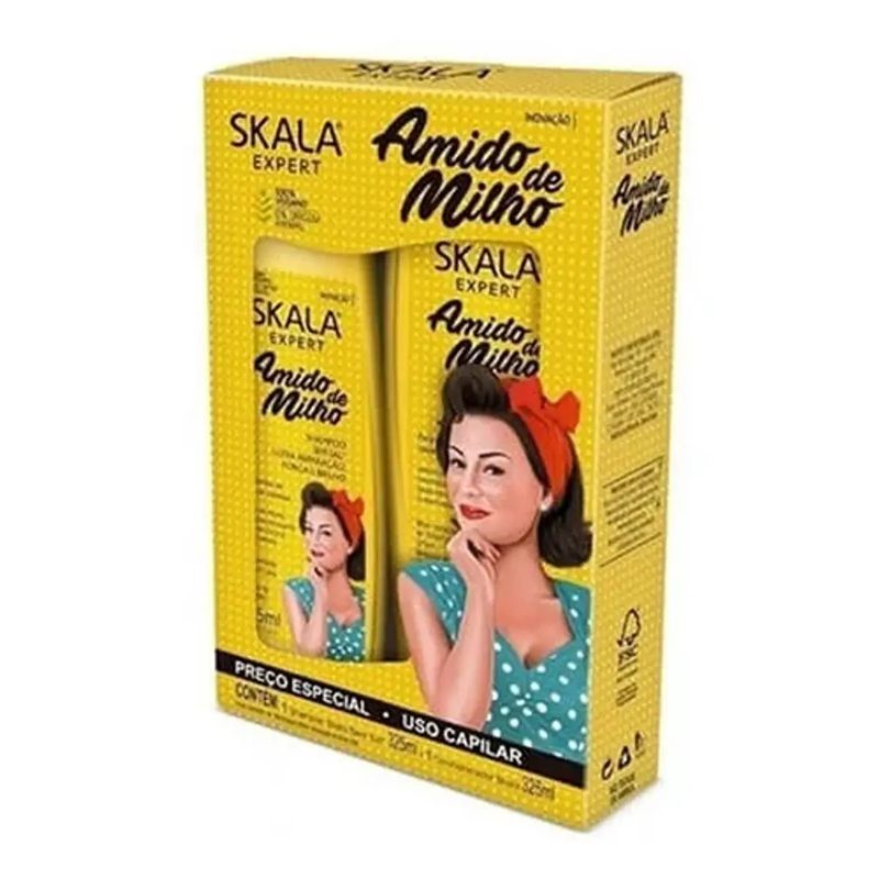 SKALA - Kit Amido do Milho Shampoo y Acondicionador Skala Fuerza Brillo