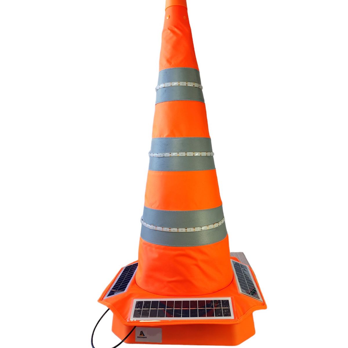 GENERICO - Cono vial retráctil con tiras led y panel solar