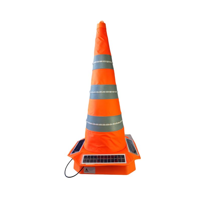 GENERICO - Cono vial retráctil con tiras led y panel solar