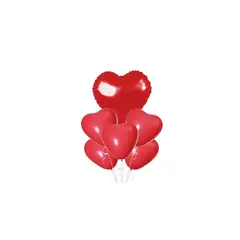 GENERICO - Set De Globos De Látex Corazón Rojo 6pcs 23cm