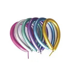 GENERICO - Globos Largos Cromados Multicolor 10pcs