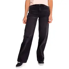 CAT - Jeans Wide Leg Mujer Triblend Stretch Gris Negro