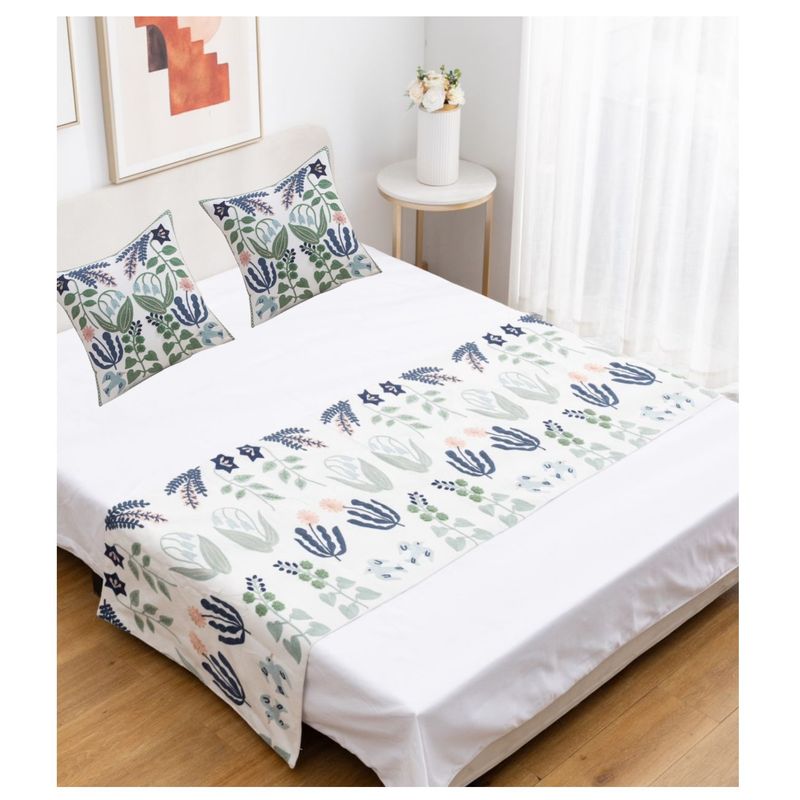 COMPRAPO - Set Piecera 210X60 + 2 Fundas Bordadas Naturalizer Cama King/2 Pzas