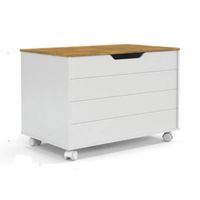 Baul Blanco Con Tapa Color Madera