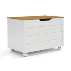 KIDSCOOL - BAUL MADERA BLANCO TAPA MADERA